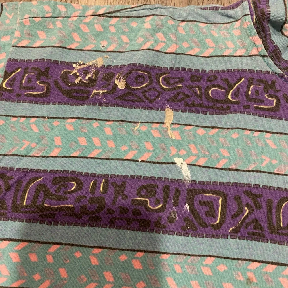 Vintage Single Stitch T Shirt Blue Purple Thrashed Size XL Checkpoint - Picture 3 of 8